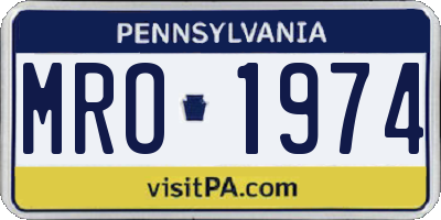 PA license plate MRO1974
