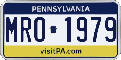 PA license plate MRO1979
