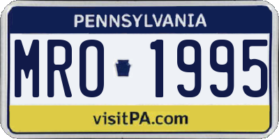 PA license plate MRO1995