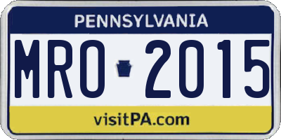 PA license plate MRO2015