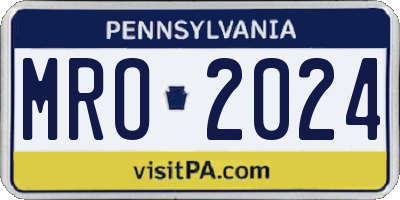 PA license plate MRO2024