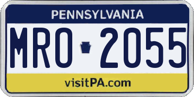 PA license plate MRO2055