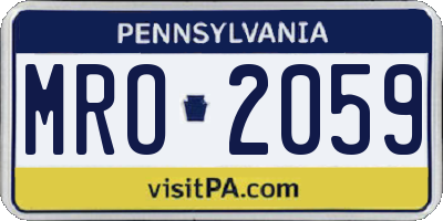 PA license plate MRO2059
