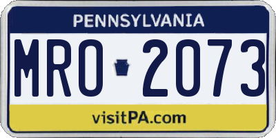 PA license plate MRO2073