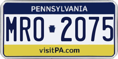 PA license plate MRO2075