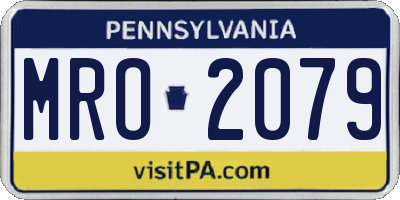 PA license plate MRO2079