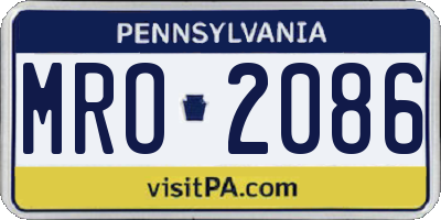 PA license plate MRO2086