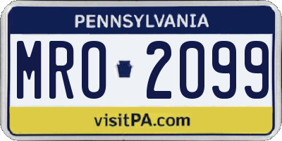 PA license plate MRO2099