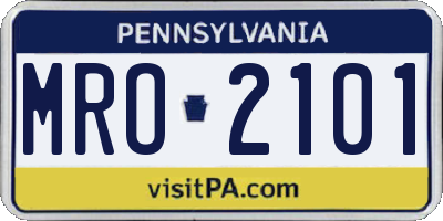 PA license plate MRO2101