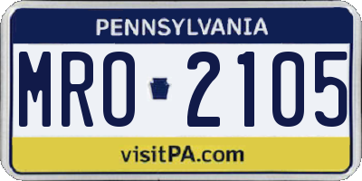 PA license plate MRO2105