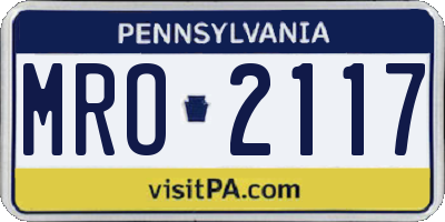 PA license plate MRO2117
