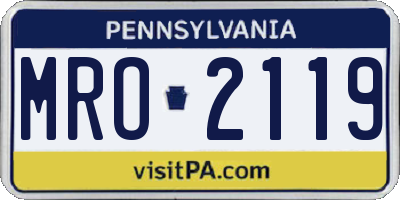 PA license plate MRO2119
