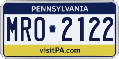 PA license plate MRO2122