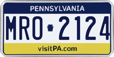PA license plate MRO2124