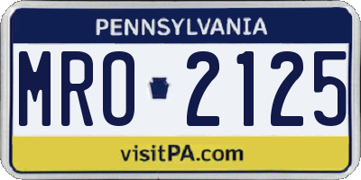 PA license plate MRO2125