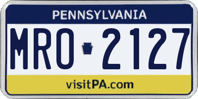 PA license plate MRO2127