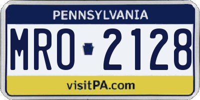 PA license plate MRO2128
