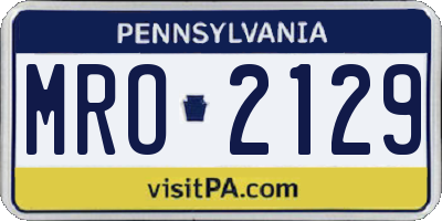 PA license plate MRO2129