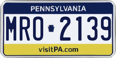 PA license plate MRO2139
