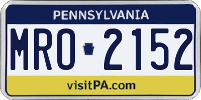 PA license plate MRO2152