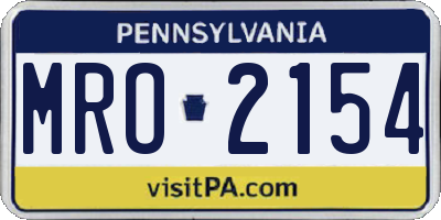 PA license plate MRO2154