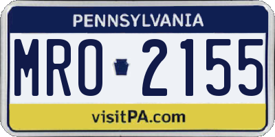 PA license plate MRO2155