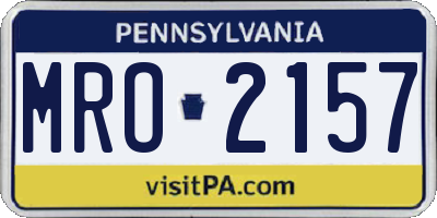 PA license plate MRO2157