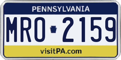 PA license plate MRO2159