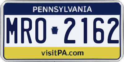 PA license plate MRO2162