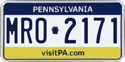 PA license plate MRO2171