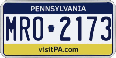 PA license plate MRO2173