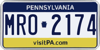 PA license plate MRO2174