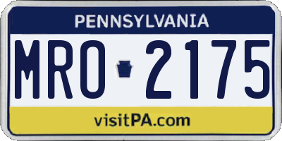 PA license plate MRO2175