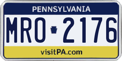 PA license plate MRO2176