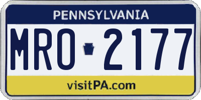 PA license plate MRO2177