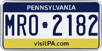 PA license plate MRO2182