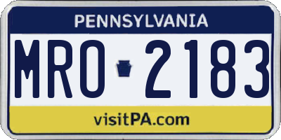 PA license plate MRO2183