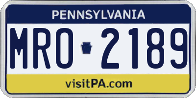 PA license plate MRO2189