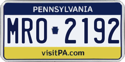 PA license plate MRO2192