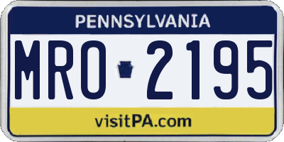 PA license plate MRO2195