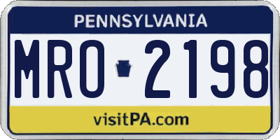 PA license plate MRO2198