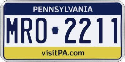 PA license plate MRO2211