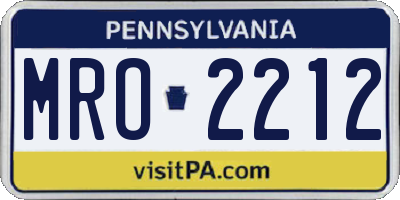 PA license plate MRO2212