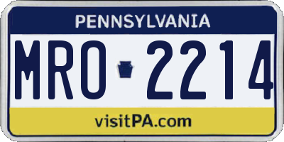 PA license plate MRO2214