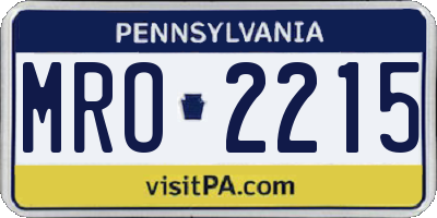 PA license plate MRO2215