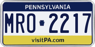 PA license plate MRO2217