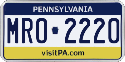 PA license plate MRO2220