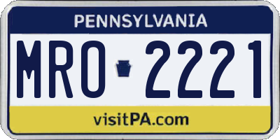 PA license plate MRO2221