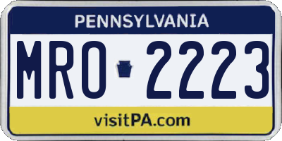 PA license plate MRO2223