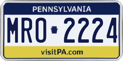 PA license plate MRO2224